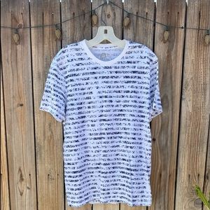 American Rag Men's Short Sleeve White T-Shirt Size M Classic Stripes